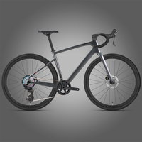 Vélo de gravier en carbone Gravel V1 (25 ans) 700C 12 vitesses, freins à disque hydrauliques, cadre en carbone, guidon tout-terrain