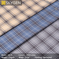 Tissu à carreaux en coton teint en fil 115GSM pour le matériel textile de chemise de mode pour hommes