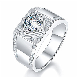 26 Styles Großhandel Verstellbare Trau ringe Fine Jewelry Faux Moissan ite Ringe für Männer - Product Image 3