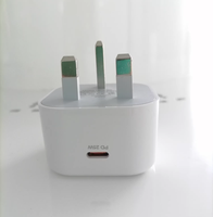 Chargeur rapide PD 25W avec prise UK, indicateur LED, port Type-C unique, adaptateur secteur mural pour iPhone Series, norme UK 25W PD