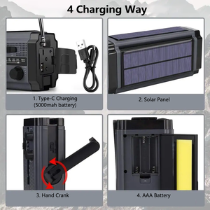 XSY-320 xách tay năng lượng mặt trời đài phát thanh khẩn cấp với 5000mAh Pin Châu Âu bán chạy nhất mô hình mới bốn chế độ sạc Đèn đọc sách - Product Image 4