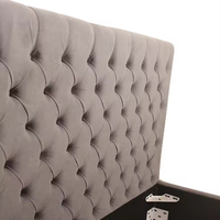 Cadre de lit Queen King Size Cadre de lit rembourré en velours de luxe avec boutons tuftés pour meubles de chambre à coucher