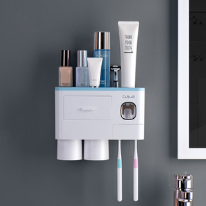 Dispensador automático de pasta dental con soporte para cepillo de <span class=keywords><strong>dientes</strong></span>, vaso limpiador de <span class=keywords><strong>dientes</strong></span> magnético de plástico para lavado de agua familiar - Product Image 1