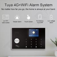 Système d'alarme de sécurité domestique intelligent Tuya WIFI 2G GSM, kit anti-intrusion sans fil et filaire avec Google Alexa, protection de la maison