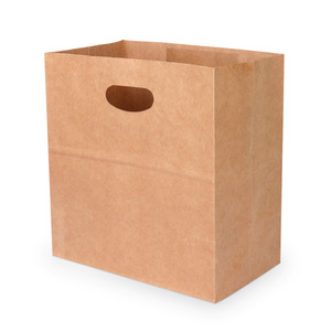 Bolsa de papel Kraft de compras con mango troquelado de mercancía personalizada impresa con logotipo personalizado - Product Image 2