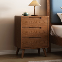 Lampe de chevet en bois pour chambre à coucher, table de chevet longue, armoire de chevet