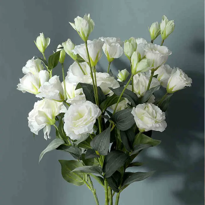 Buket Bunga Eustoma Imitasi Buket Bunga Eustoma Buket Bunga Dekoratif untuk Acara Pemakaman Hewan Peliharaan Plastik