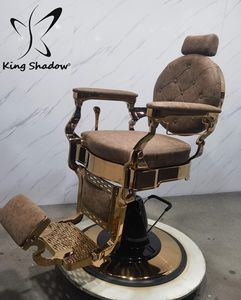 Mobilier de salon de coiffure Chaise de coiffure en cuir inclinable Chaise de barbier professionnelle pour hommes - Product Image 4