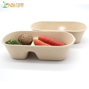 Wholesale custom biodegradable 2 compartment bagasse food container with lid - Product Image 6