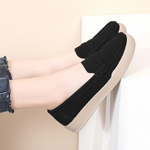 <span class=keywords><strong>Mocasines</strong></span> de Cuero Genuino para Mujer, Cómodos, Planos, Antideslizantes, Diseño de Gamuza Suave para Primavera y Otoño - Product Image 2