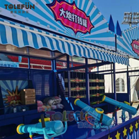 Jeu de tir à la cible interactif en bois Tolefun CE, jeu de corde porte-bonheur, jeu de compétences, parc d'aventure en plein air, stand de fête foraine avec lancer d'anneaux et ballons