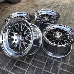 Rines de Aluminio Forjado de Alto Rendimiento de 3 Piezas, Pulidos a Espejo, Diseño Clásico de Malla Escalonada para M3 E46 Golf - Product Image 4