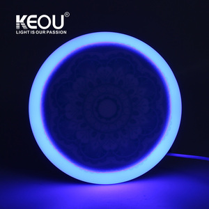 Panel de luz ajustable Keou 9W-36W RGB + CCT de doble color bicolor LED 4000K 3000K 6500K PC cuadrado ROHS SAA EMC certificado - Product Image 2