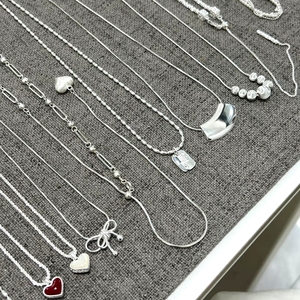 Joyas de plata 925 por mayor collar de cadena de espiga de plata esterlina chapada en rodio joyas diamantes auténticos - Product Image 1