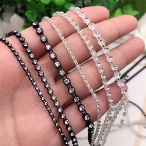 Chaîne de strass 2,5-5 mm à une rangée, <span class=keywords><strong>fil</strong></span> de garniture cousu à la main, chaîne de diamants pour accessoires vestimentaires, décorations de mariage DIY - Product Image 1