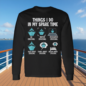 Les choses que je fais dans mon temps libre T-shirt à manches longues pour les amateurs de croisière - Product Image 3