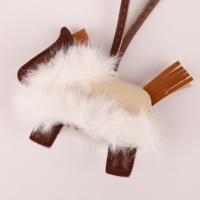 Porte-clés poney moelleux, pendentif animal en cuir PU avec pompon en fausse fourrure, décoration pour sac à main, sac à dos, boîte cadeau, trousse de toilette