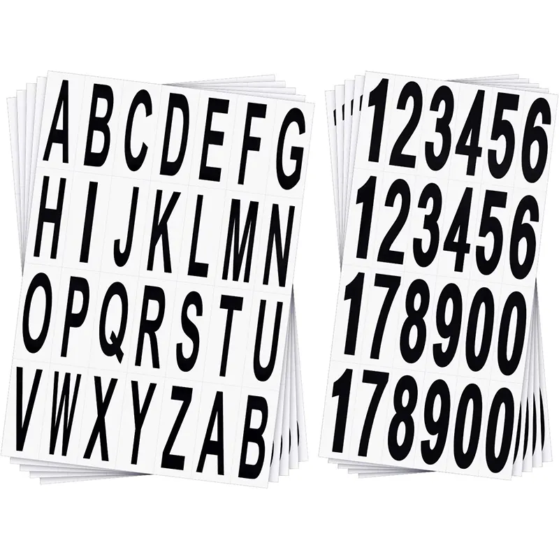 Custom English Number Letter Label OEM English Alphabet Letter Sticker