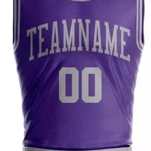 Conjunto de Uniforme de Baloncesto Sublimado 2026, Morado, Sin Mangas, Cuello en V, Absorbe la Humedad, 100% Poliéster, Unisex para Adultos, en Venta - Product Image 3