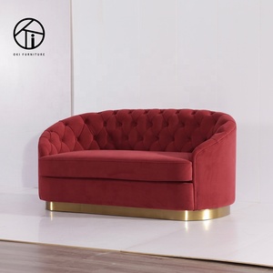 Đồ Nội Thất Phòng Khách Thanh Lịch Giữa Thế Kỷ Victoria Ghế Sofa Vải 3 Chỗ Màu Đỏ Cho Gia Đình Bộ Sofa Chesterfield Sang Trọng Đã Qua Sử Dụng - Product Image 4