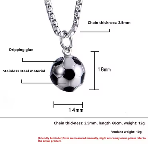 Collar con Colgante Estilo <span class=keywords><strong>Punk</strong></span> de Fútbol Americano Estilo Europeo, Cadena de Eslabones Plateada Unisex, Joyería Personalizada, Regalo - Product Image 4