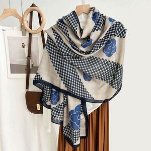 2024 Custom Logo Fashionable Elegant Winter Printed Polyester Long <b>Scarf</b> Shawls for Women Garment Accessories YHK0056 - Product Image 5