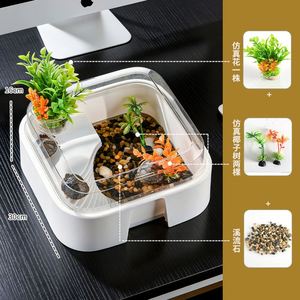 Bocal d'aquarium brésilien de haute qualité pour tortues, avec fermeture à bouton-pression, conception anti-évasion pour tortues de petite taille, idéal pour l'aménagement paysager de bureau à domicile - Product Image 5