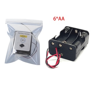 6xAA <span class=keywords><strong>9V</strong></span> batterie en plastique Double boîte à ressort latérale 6 * AA dos à dos support de batterie boîtier de batterie avec fils conducteurs - Product Image 6