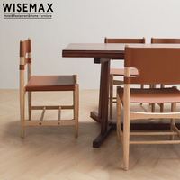 WISEMAX – chaise de salle à manger en cuir Vintage espagnol, meuble fait à la main de couleur noyer