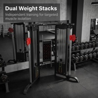 Machine de musculation multifonctionnelle à câbles croisés, équipement complet de salle de sport à domicile avec deux blocs de poids indépendants