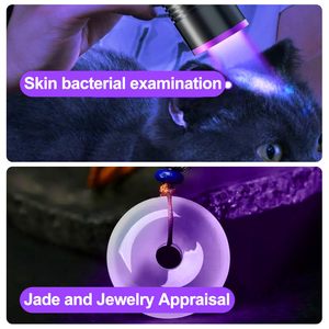 365 NM UV đèn pin 20W mạnh mẽ dẫn UV ánh sáng màu đen USB nhựa có thể sạc lại cứng tia cực tím ánh sáng UV đèn pin - Product Image 5