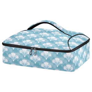 Hawaiian Custom Blue Aluminum Foil Insulated Thermal Cooler Bag Pizza Casserole Pans Carrier Cooler Bag on Delivery - Product Image 1