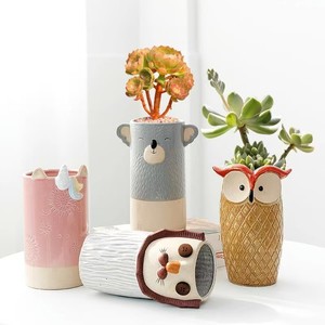 <span class=keywords><strong>Maceta</strong></span> transpirable <span class=keywords><strong>de</strong></span> cerámica gruesa esmaltada con plantas verdes <span class=keywords><strong>de</strong></span> animales <span class=keywords><strong>de</strong></span> dibujos animados bonitos y creativos para el hogar, jarrón <span class=keywords><strong>de</strong></span> escritorio, decoración <span class=keywords><strong>de</strong></span> adornos - Product Image 2