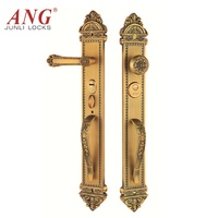 Serrure à levier de porte coulissante à Double traction en Bronze rouge pour chambre à coucher de Villa américaine