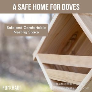 Caja de Madera para Nido de Palomas, de Pino, para Exteriores, con Abertura Triangular, Decoración de Jardín - Product Image 5