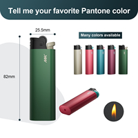 Briquet à gaz butane MK en gros, briquet de cuisine en POM, briquet jetable en plastique avec boîte de présentation