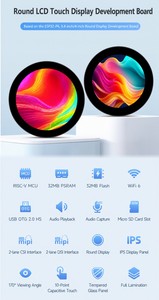 Carte de développement ESP32-P4 avec écran tactile LCD 3,4 pouces 800x800, 170° °   Vision panoramique, verre entièrement laminé, double microphone, haut-parleur, Wi-Fi 6 BLE5 - Product Image 2