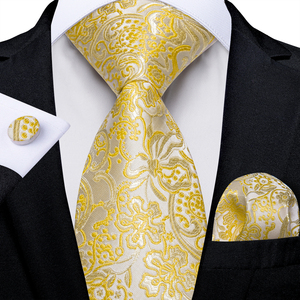 Cravates orange pour hommes, rayées, paisley, florales, jacquard, motif <span class=keywords><strong>3D</strong></span>, décontractées, pour mariage, fête, cravate, mouchoir, boutons de manchette, cadeau, dropshipping - Product Image 1