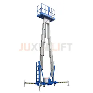 Simple hydraulic double mast 14m Movable Electric aluminum alloy scaffolding lift platform lifter