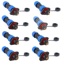 Connecteur d'alimentation aérien étanche IP67 SP13 avec écrou arrière, pour éclairage extérieur, en plastique, avec options de 1 à 9 broches