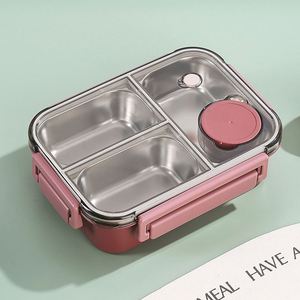 Student and Office Worker 304 Stainless Steel Lockable Sealed Lunch Box Water-Proof Compartmentalized Bento Box - Product Image 3
