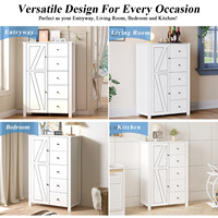 Toptrue Armoire de rangement en chêne blanc à 7 tiroirs personnalisée Buffet Buffet Console Table pour salon Meubles de maison en bois