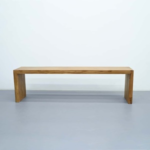 Banc de patio artisanal en teck recyclé, grain naturel vieilli, style Wabi-sabi, luxe, pour jardin et resort, durable - Product Image 4