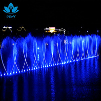 Fontaine musicale flottante extérieure de style occidental, grand design moderne, en acier inoxydable, écologique et durable pour usage commercial