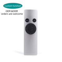 Télécommande intelligente en alliage d'aluminium argenté, 7 boutons, IR 2.4G, avec code roulant et code d'apprentissage, portée 10m pour TV