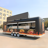 Chariot alimentaire électrique de luxe Chammp entièrement équipé en acier inoxydable et fibre de verre, cuisine mobile fermée