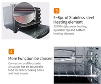 80L Mécanique 2200W Minuterie Mini Four Appareil de Cuisine Électrique pour Maison Hôtel Commercial
