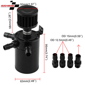 Auso-Racing Collecteur d'huile 95mm en alliage d'aluminium universel pour modification automobile avec double sortie - Product Image 1