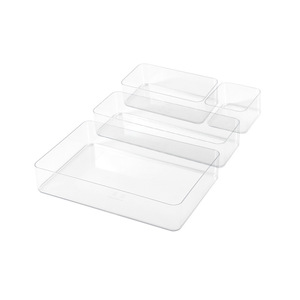 Transparent Acrylic <b>Drawer</b> Organizer Rectangular Stackable Office Desk <b>Storage</b> <b>Box</b> For Utensils And Cosmetics - Product Image 5