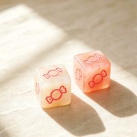 Dés de jeu en résine rose et violette, dés de jeu gravés avec des perles, ensemble de dés pour Mahjong, Backgammon, jeux de société